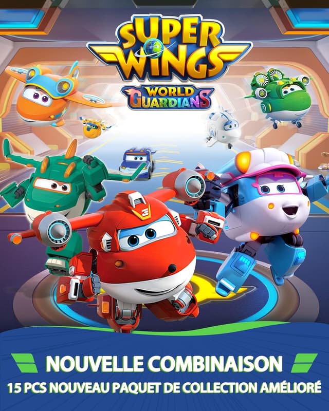 Thumbnail 5 de Super Wings World Airport Crew Verwandlungsroboter-Set