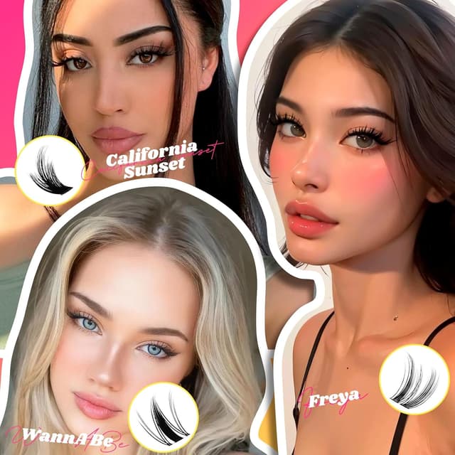 Thumbnail 6 de WiWiLINK Manga Lash Cluster Eyelash Extensions (D Curl) in California Sunset (8–18mm)