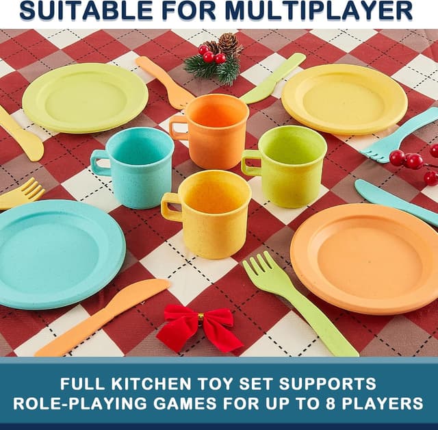 Detalle 2 de AOLEVA Kids tea set for role play 3+