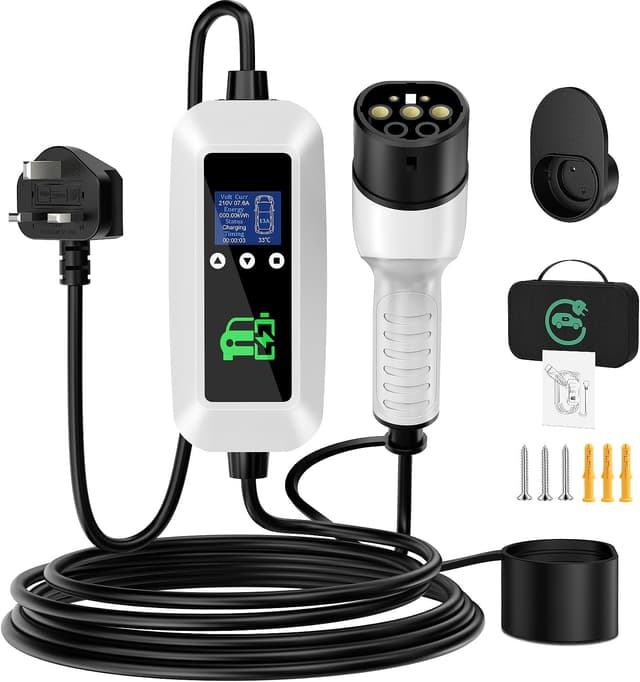 Detalle de FNITAER EV Charger Cable Type 2 to 3 Pin 3 kW ⚡️🔌