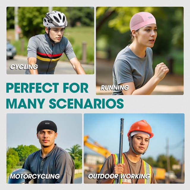 Thumbnail 6 de THINDUST 3-Pack Breathable Mesh Skull Caps for Helmet Liners (Quick-Dry Cycling Beanies)