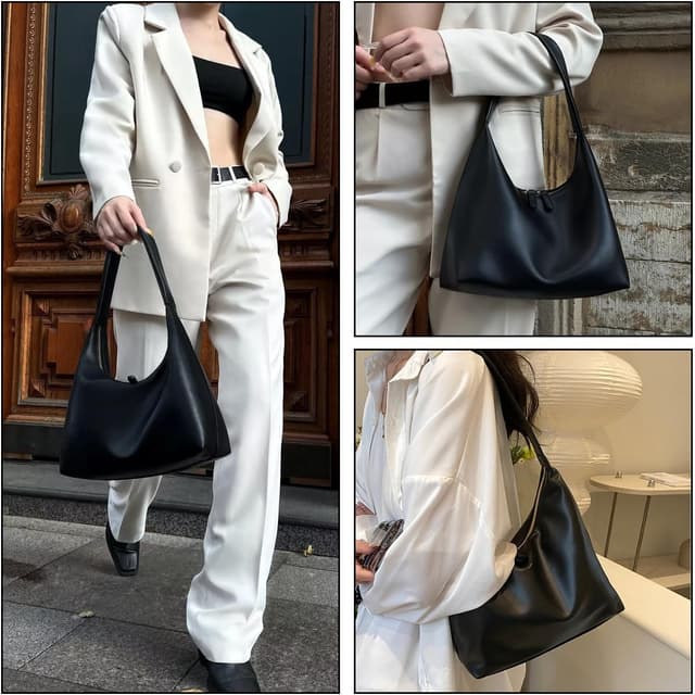 Thumbnail 5 de CUNGGI Hobo Bag aus weichem PU Leder – Vintage Slouchy Tote für Alltag, Büro und Reisen