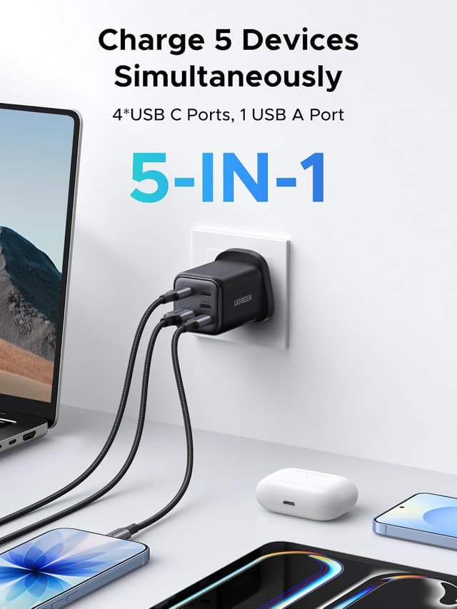 Detalle 2 de UGREEN 45W 5-Port GaN USB-C charger