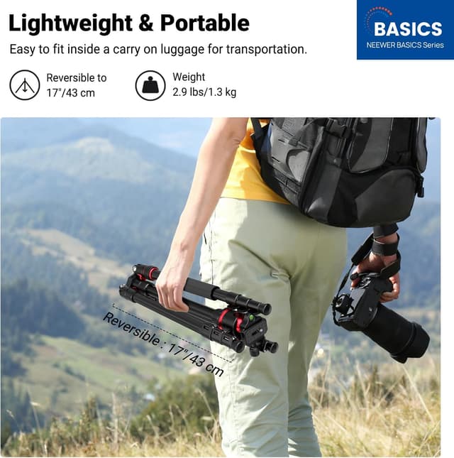 Detalle 2 de NEEWER TP14B 72" Travel Tripod — 13.2 lb load