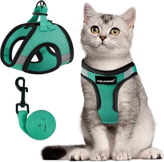 Detalle de FAYOGOO Cat Harness and Lead Set (Escape Proof, Reflective) for Small to Large Cats
