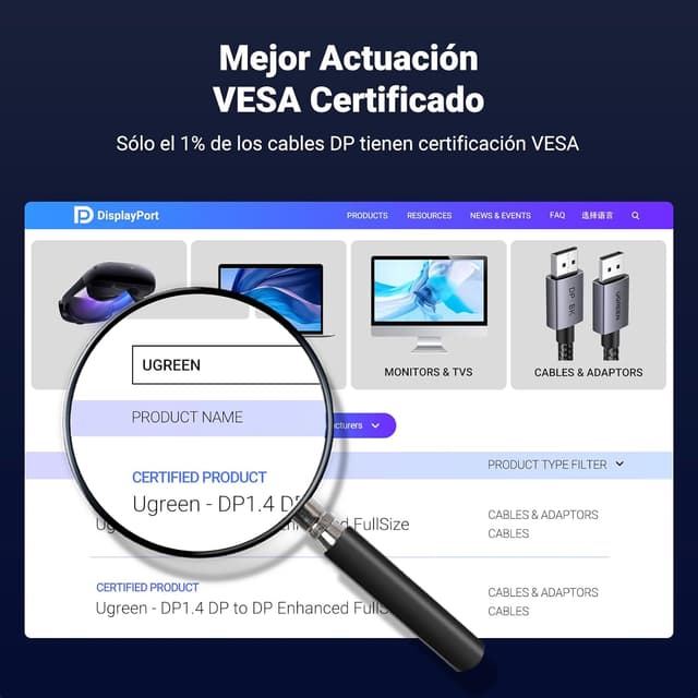 Thumbnail 4 de UGREEN Cable DisplayPort 1.4 8K 60Hz – Conecta en Alta Definición