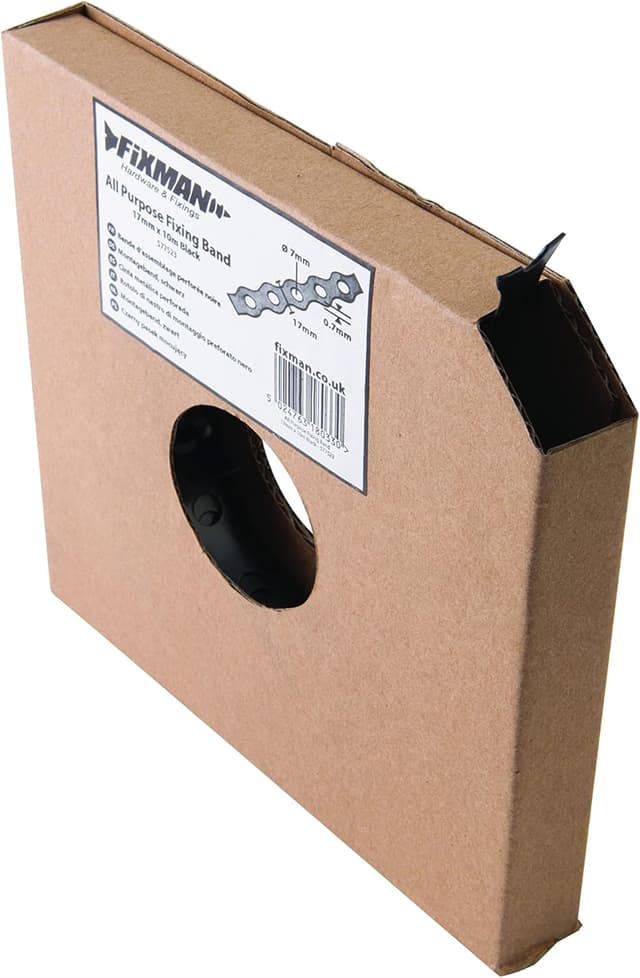 Detalle de Fixman 577523 — Bande d’assemblage noire 17 mm x 10 m pour fixations légères