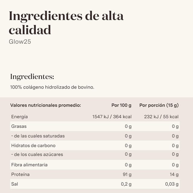 Thumbnail 4 de Glow25® Colágeno en Polvo 450g