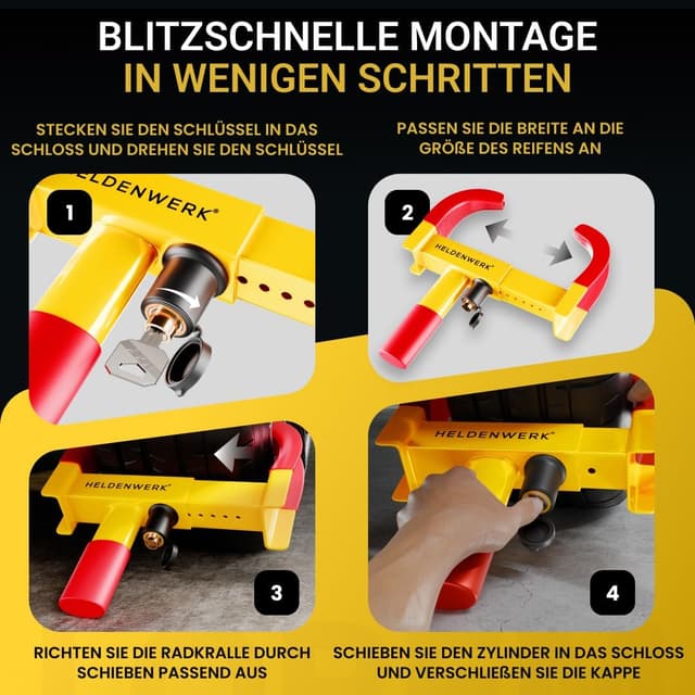 Thumbnail 3 de HELDENWERK Parkkralle 18–30 cm Hochsicherheit