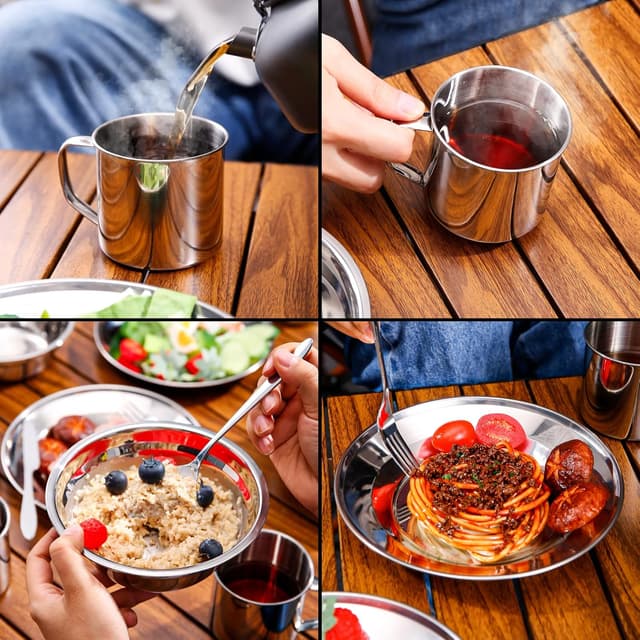 Thumbnail 5 de Odoland Set di Stoviglie da Campeggio 8 pezzi