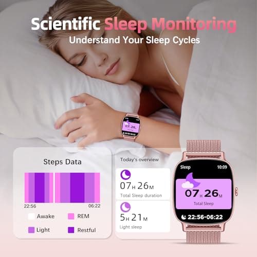 Detalle 2 de coioc Reloj Inteligente para Mujer 1.85” HD con llamadas, monitor fitness y 120+ modos deportivos (IP68, 2 correas)