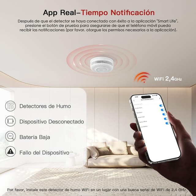 Thumbnail 3 de PHYSEN Smart WiFi Detector de Humo 10 años
