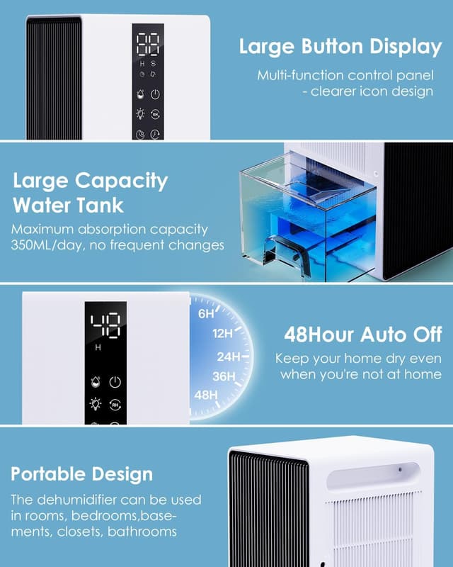 Thumbnail 6 de Deumidificatore Silenzioso 1800ml con LED RGB