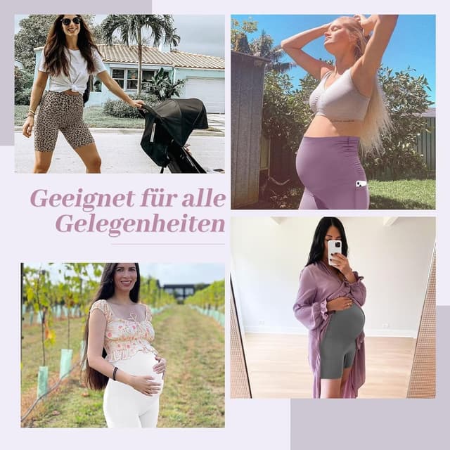 Detalle 2 de QGGQDD Umstandsleggings Radlerhose für Schwangerschaft