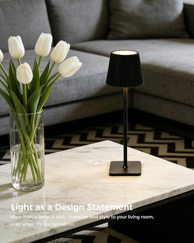 Thumbnail 6 de LuminexDesigns Lampada da Tavolo LED Senza Fili ricaricabile 5200mAh con controllo touch (IP54) – Nero