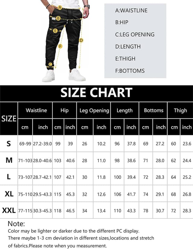 Detalle 2 de Pantalon cargo homme KUNJLELP en coton (slim fit) avec cordon de serrage