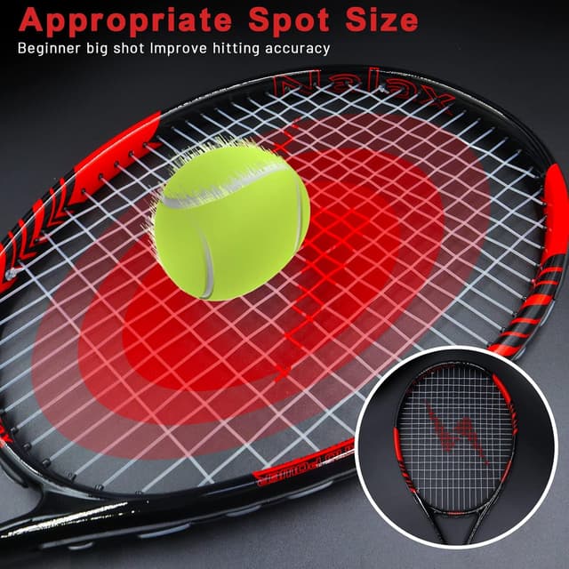 Detalle 2 de Nalax Tennis Racket (Carbon Fibre, 300g) with Carry Bag & Grip Tape