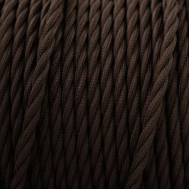 Detalle 2 de smartect Cavo elettrico tessile intrecciato marrone tripolare (3 x 0,75 mm²) da 10 metri per lampade vintage