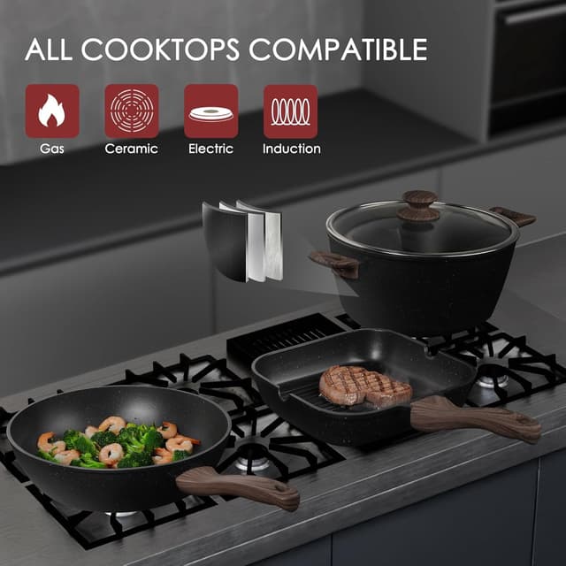 Detalle 2 de Kikcoin 31-Piece Nonstick Cookware Set
