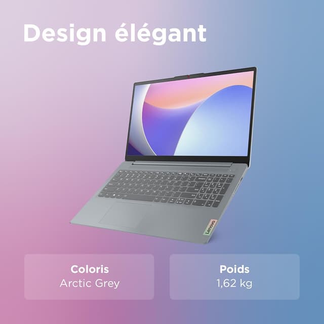 Detalle de Lenovo IdeaPad Slim 3 15IRU8 : ordinateur portable 15,6" FHD (Core i3, 8 Go RAM, SSD 512 Go) Windows 11 Home