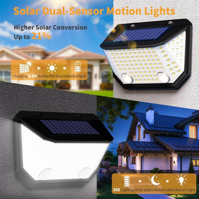 Detalle de K Kasonic Luces Solares con Sensor Dual para Jardín