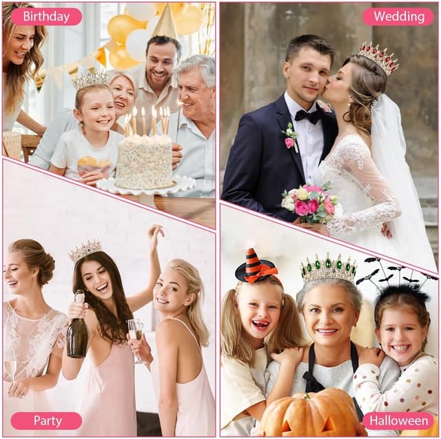 Thumbnail 6 de AOOSA Corona Regina Tiara di Strass 15 cm