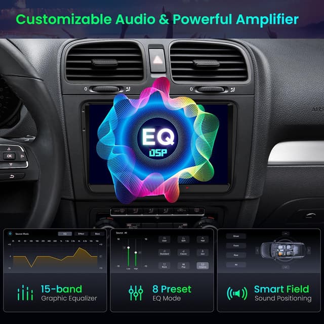 Detalle de XTRONS Double Din 2+64GB Android car stereo with Bluetooth, EQ DSP and optional DAB+