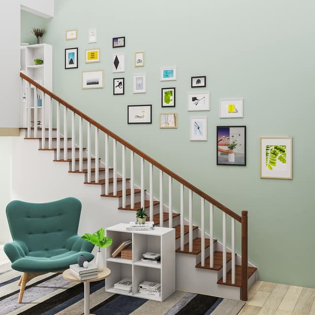 Detalle de WOLTU Cadre photo en bois massif 30x40 cm avec passe-partout (or) : à suspendre horizontalement ou verticalement