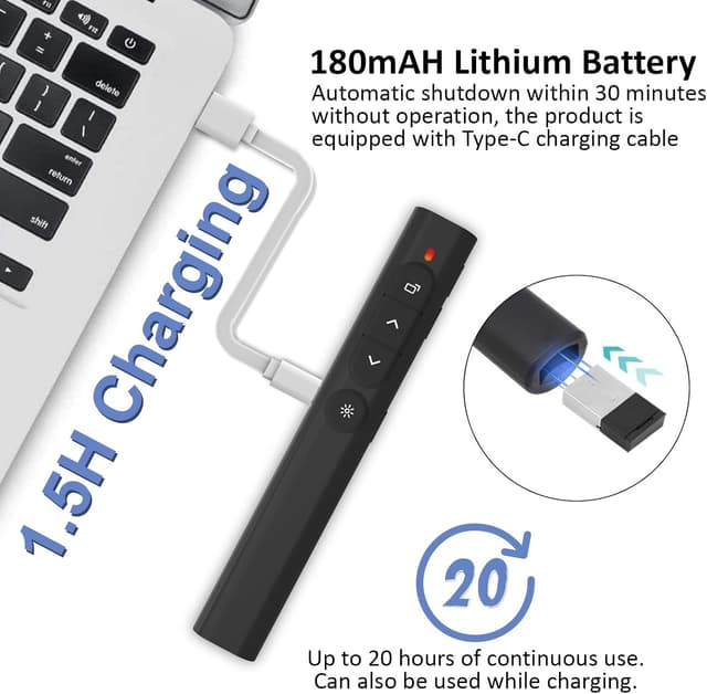 Detalle de SunnyOcean 2.4GHz presentation clicker