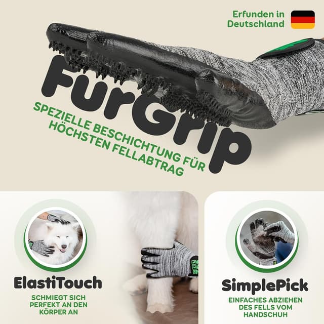 Detalle 2 de DR Zoo Fellpflegehandschuh Gr. M für Hunde und Katzen 🎗