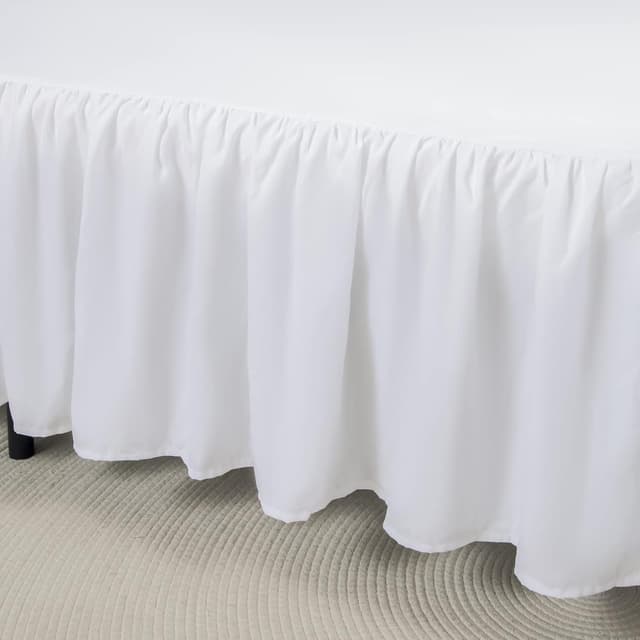 Detalle de xuan dian King Size Ruffled Bed Skirt with Split Corners (14 Inch Drop) — White