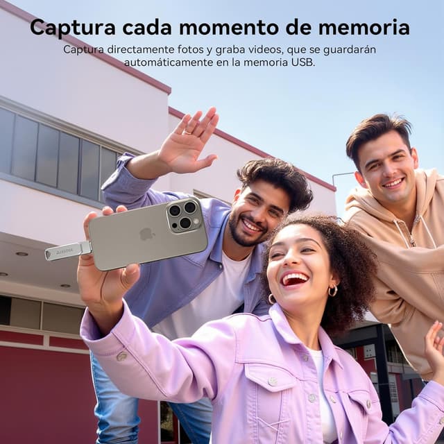 Detalle 1 de LESOGE MFi Memoria USB C 512GB 3 en 1 plata