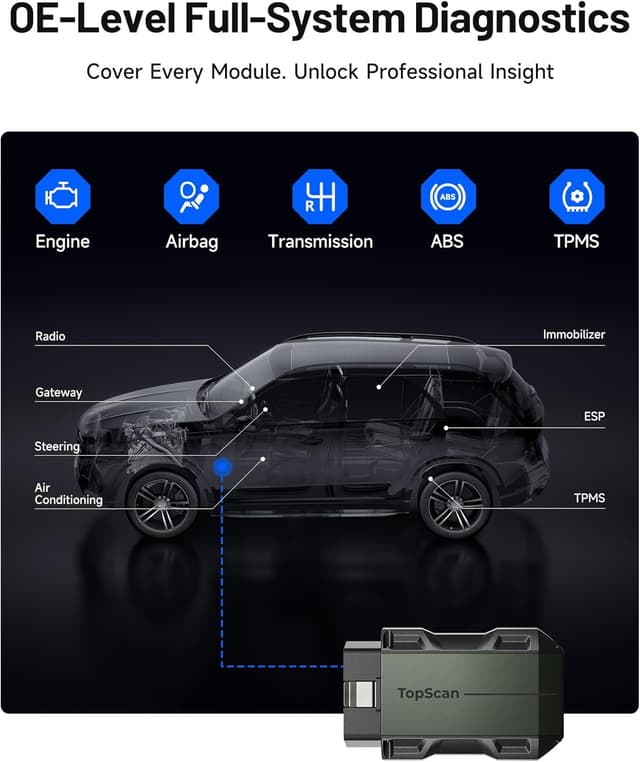 Detalle 2 de TOPDON TopScan Master OBD2 Bluetooth Bidirectional Scanner (Full-System, CAN-FD & DoIP) for iOS & Android