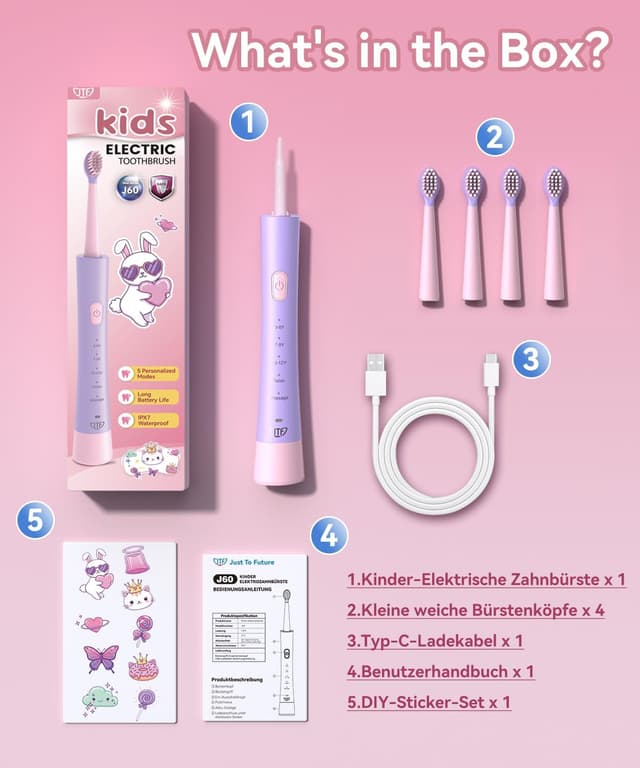 Thumbnail 6 de JTF Spazzolino Elettrico Bambini 3-12 Anni