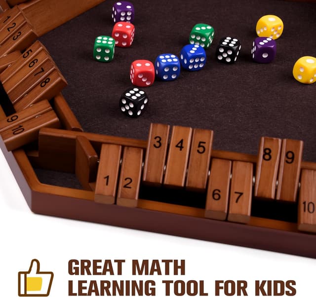 Detalle 1 de Havnidy Shut The Box jeu de dés bois pour 6