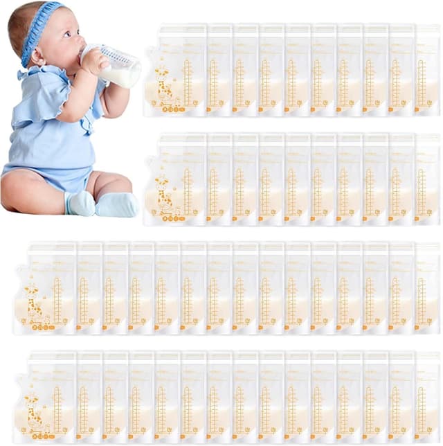Detalle de Vinabo pre-sterilised breast milk storage bags (250ml) – 50 double seal freezer bags