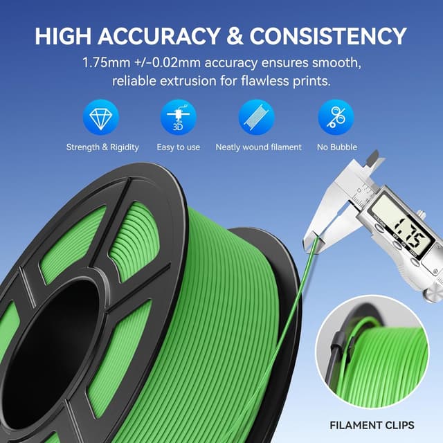 Detalle 2 de JAYO Matte PLA Filament 1,75 mm (matt), 1,1-kg Spule mit ca. 363 m – olivgrün