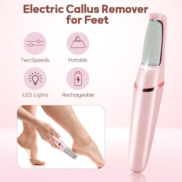 Detalle de ZABOUL Electric Foot Callus Remover (Rechargeable Pedicure Wand) for Dry, Hard Skin