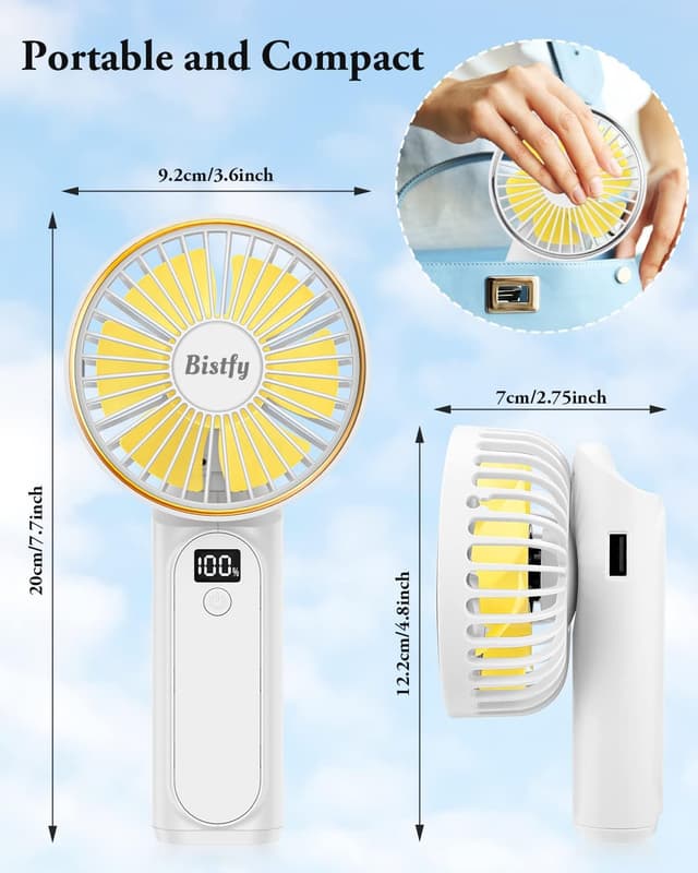 Thumbnail 4 de Bistfy Ventilatore Portatile 5200mAh ultra silenzioso USB C con LCD e 6 velocità