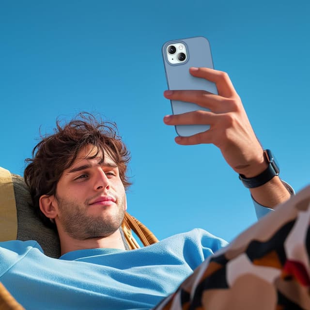 Thumbnail 5 de TOCOL iPhone 15 silicone slim case — Winter Blue