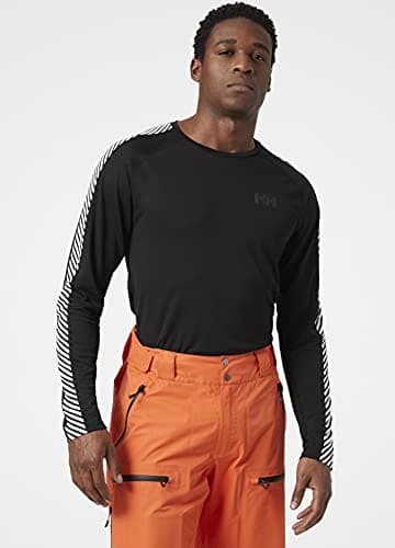 Detalle de Helly Hansen Lifa Active Stripe Crew - Camisa Negra para Hombre 🖤