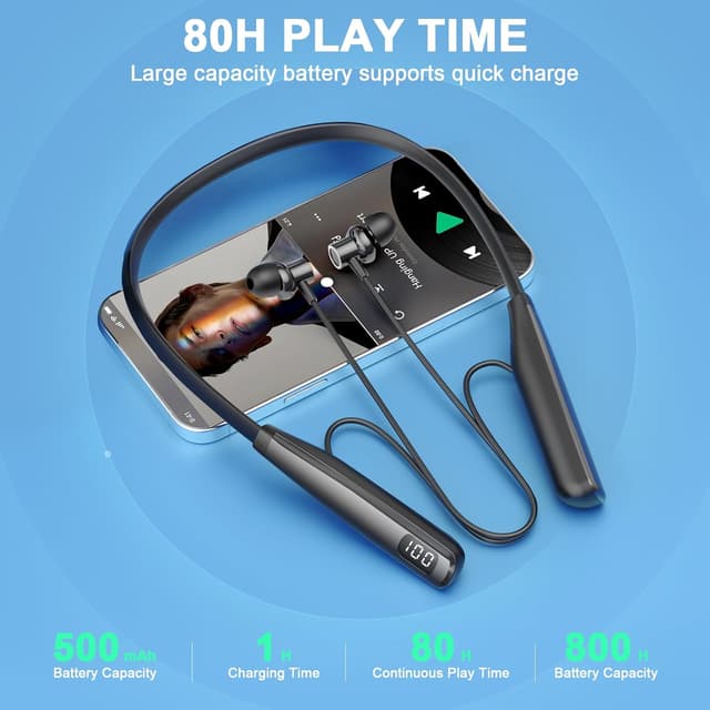 Thumbnail 1 de Nsyee Bluetooth 5.4 Neckband Earphones 80h