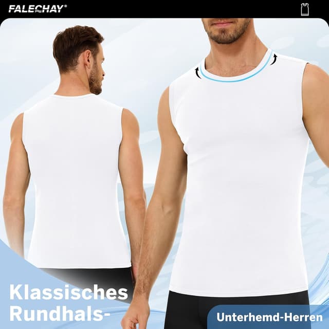 Thumbnail 3 de Falechay 3er Pack Unterhemd Herren 100% Baumwolle