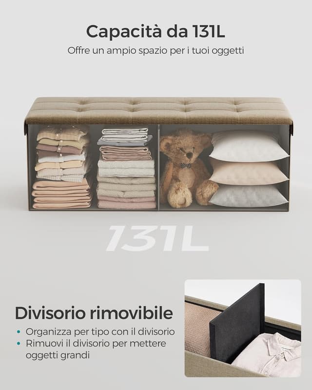 Thumbnail 5 de SONGMICS MAZIE Cassapanca 38 x 110 x 38 cm