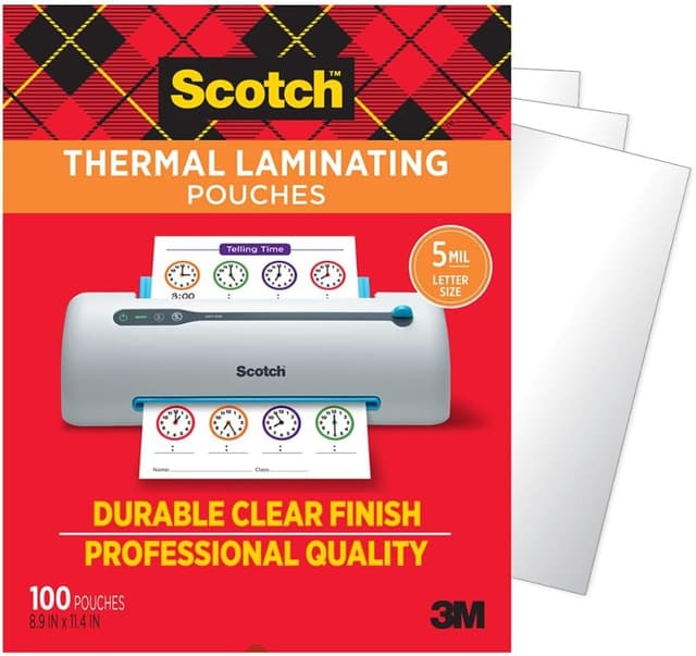 Detalle de Scotch Thermal Laminating Pouches 100 Count