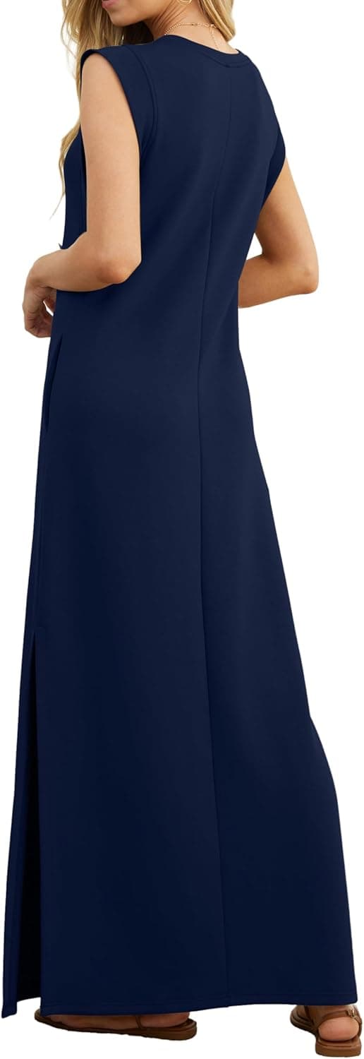 Detalle de GRECERELLE Womens Summer Maxi Dress with Split and Pockets