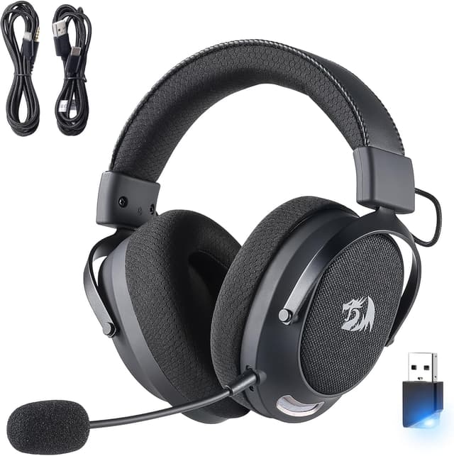 Imagen de Redragon H858 3-Mode Wireless Gaming Headset with 7.1 Surround Sound and Detachable Mic en OfertitasTOP