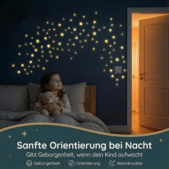Detalle 2 de Leuchtsterne Kinderzimmer (400 Stück) – selbstklebende Glow-in-the-Dark Sterne für Wand & Decke