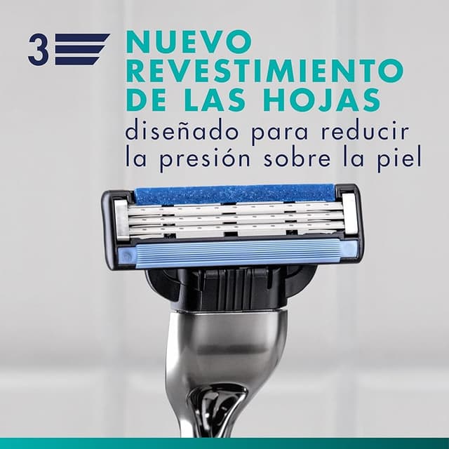 Detalle 2 de Gillette Mach3 Pack 24 Recambios Cuchillas Afeitado Suave 🪒