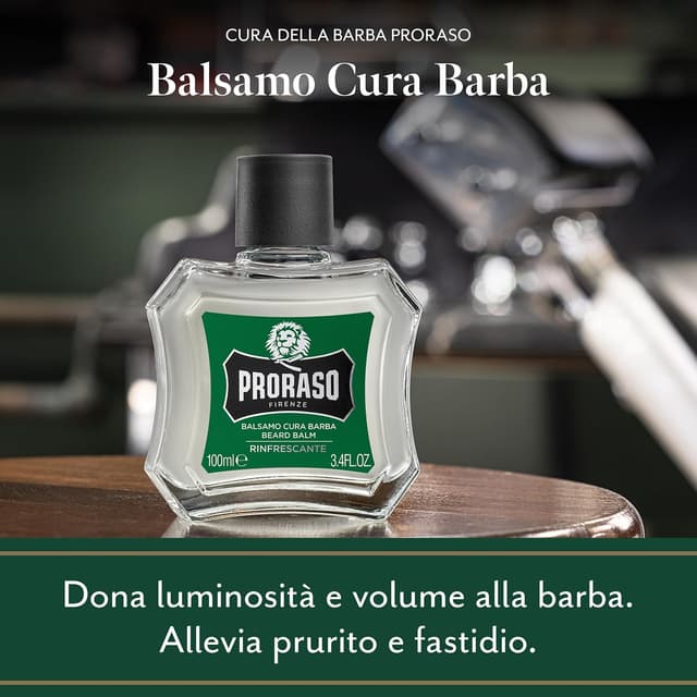 Detalle de Proraso Balsamo Cura Barba Rinfrescante 100 ml: sollievo immediato e pelle più morbida